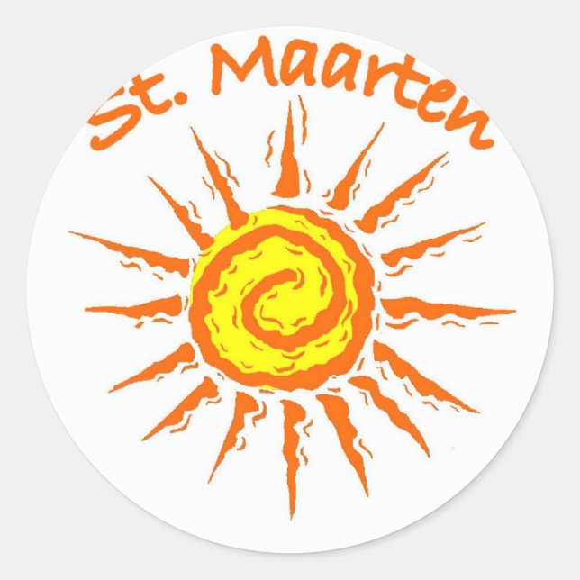 Saint Maarten Classic Round Sticker (Front)