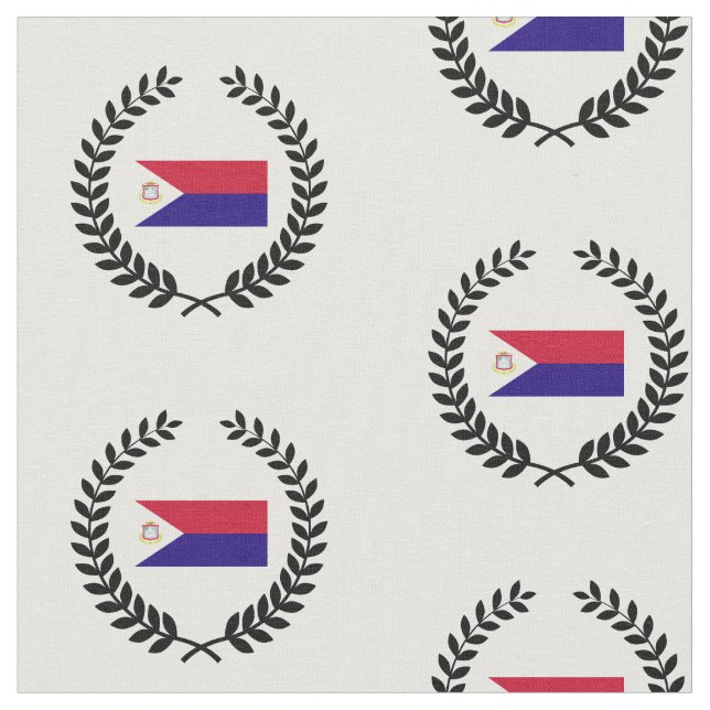 Saint Maarten Flag Fabric (Close Up)