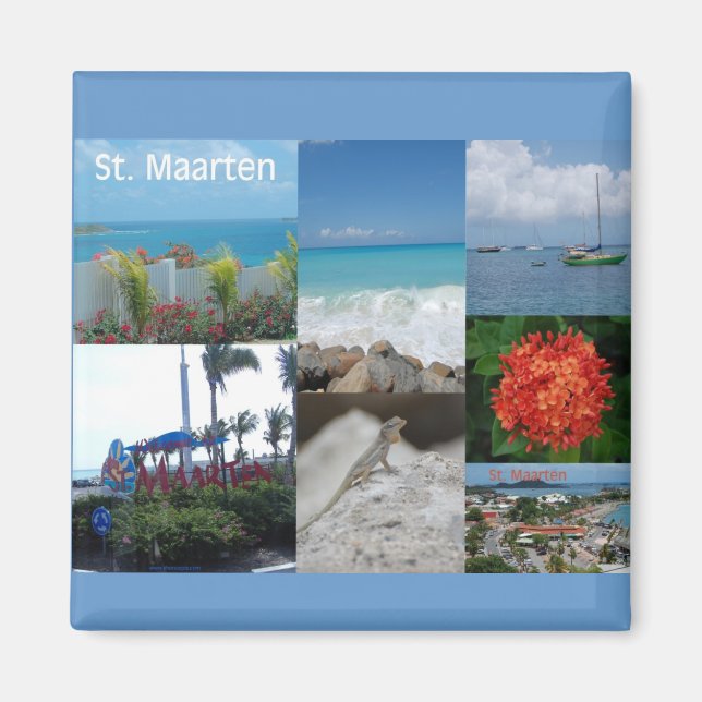 Saint Maarten Photo Collage by Khoncepts Magnet (Front)