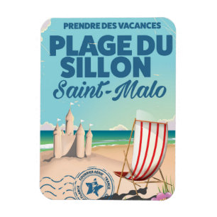 Saint-Malo, France travel poster Magnet