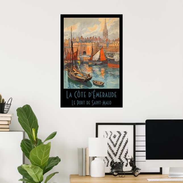 Saint Malo, France, Vintage Travel Poster Art (Home Office)