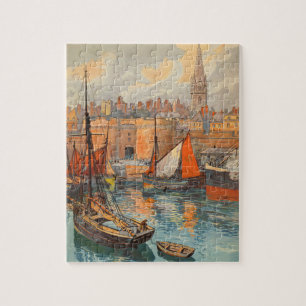 Saint Malo, France, Vintage Travel Poster Art Jigsaw Puzzle