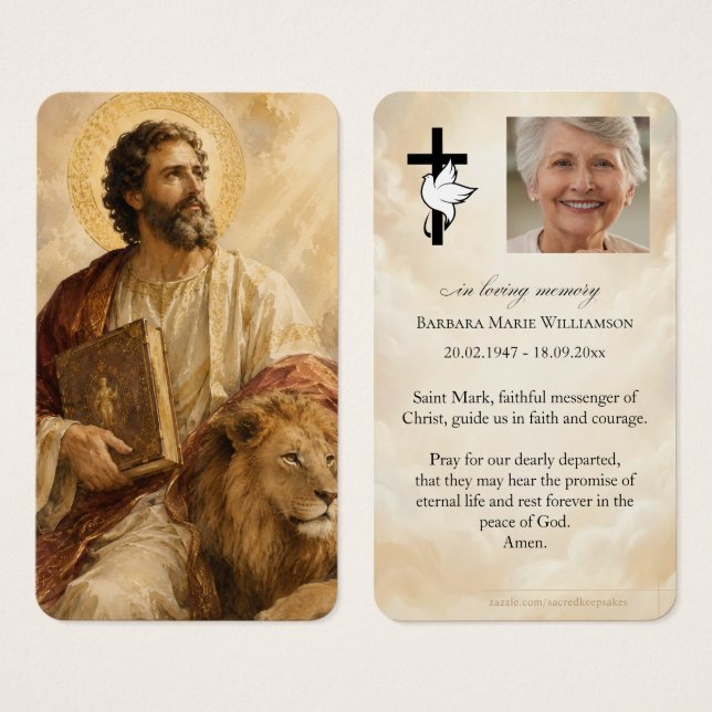 Saint Mark Funeral Prayer Card (Front & Back)