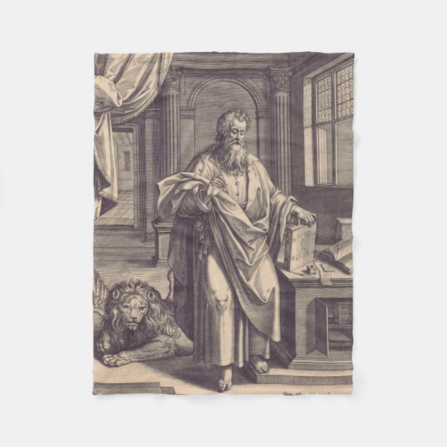 Saint Mark the Evangelist Fleece Blanket (Front)