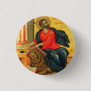 Saint Mark the Evangelist orthodox icon 3 Cm Round Badge