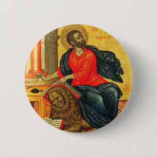 Saint Mark the Evangelist orthodox icon 6 Cm Round Badge