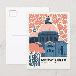 Saint Marks Basilica Venice Italy travel floral Postcard