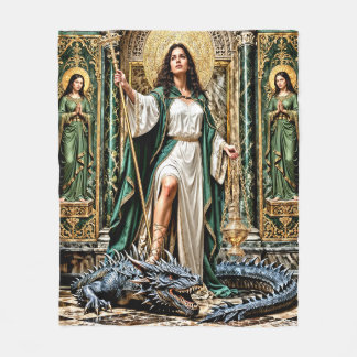 Saint Martha the Dominator Fleece Blanket