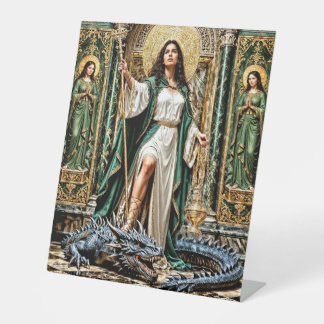 Saint Martha the Dominator Pedestal Sign