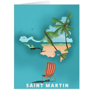 Saint Martin Illustrated map.