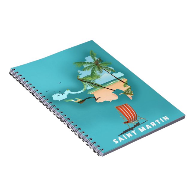 Saint Martin Illustrated map. Notebook (Right Side)