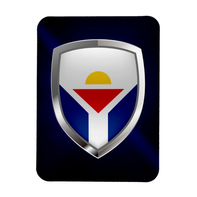 Saint Martin Metallic Emblem Magnet (Vertical)