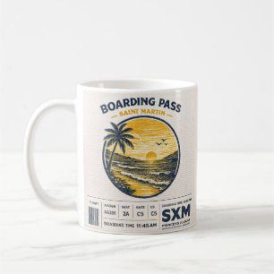 Saint Martin SXM Vintage Travel Logo Coffee Mug