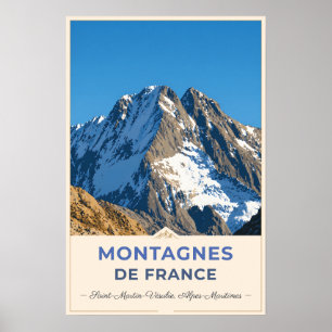 Saint-Martin-Vésubie, France – Snowy Peaks Poster