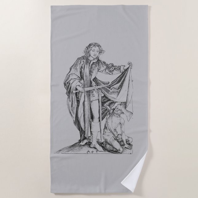 Saint Martin with a Beggar   Beach Towel (Front)