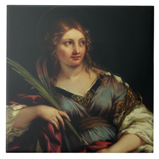 Saint Martina of Rome by Pietro Berrettini Ceramic Tile (Front)