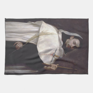 Saint Martyr Angelus of Jerusalem Tea Towel