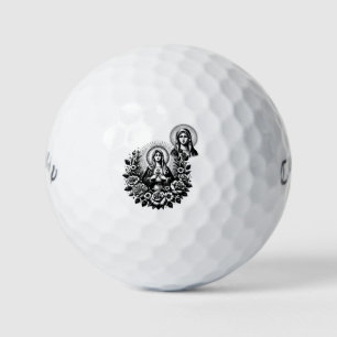 Saint Mary Catholic Christian Black And White  Golf Balls