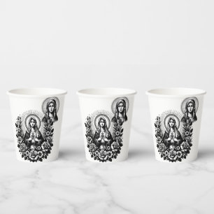 Saint Mary Catholic Christian Catholic Meditation Paper Cups