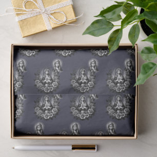 Saint Mary Catholic Christian Rich Deep Charcoal Tissue Paper