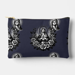 Saint Mary Catholic Christian Rich Deep Navy Accessory Pouch