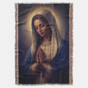 Saint Mary Elegant Catholic Christian Gift Prayer Throw Blanket