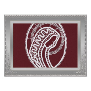 Saint Mary Elegant silver border frame custom Photo Print