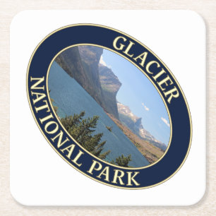 Saint Mary Lake at Glacier National Park Square Paper Coaster