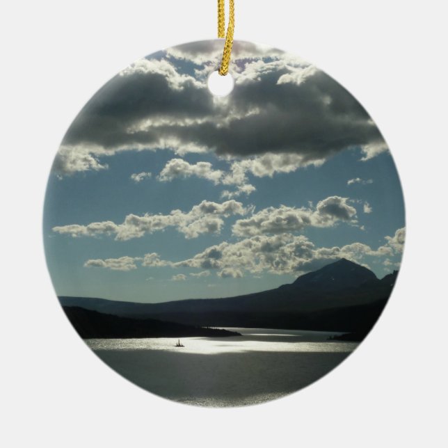 Saint Mary Lake I at Glacier National Park Ceramic Tree Decoration (Front)