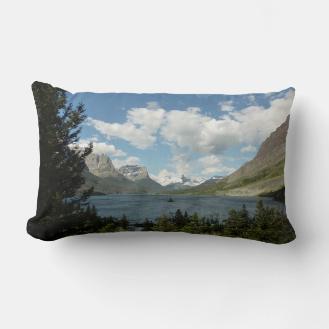 Saint Mary Lake II at Glacier National Park Lumbar Cushion (Front)