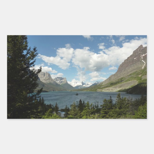 Saint Mary Lake II at Glacier National Park Rectangular Sticker (Front)