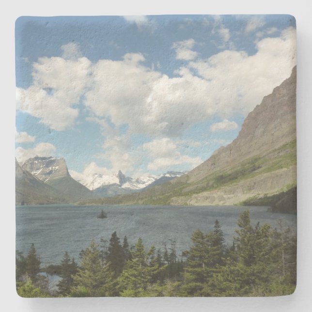 Saint Mary Lake II at Glacier National Park Stone Coaster (Front)