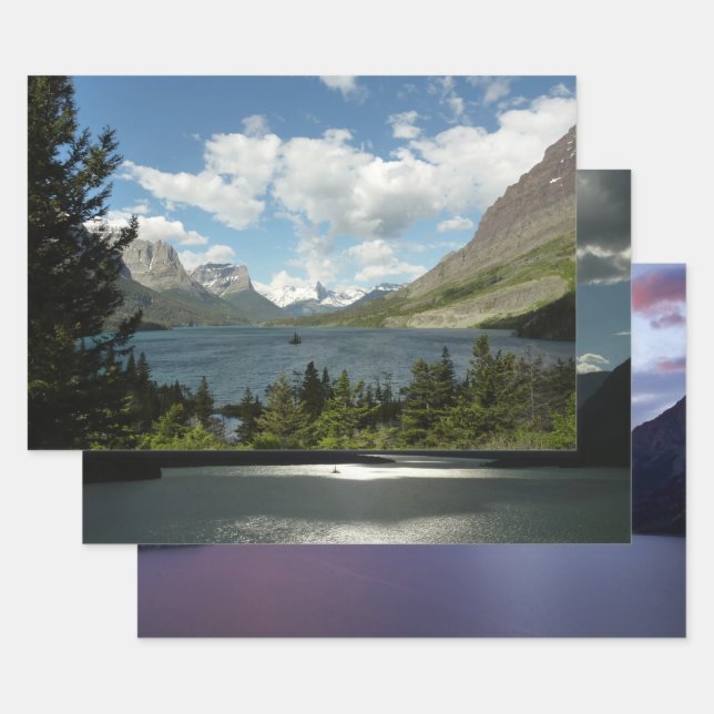 Saint Mary Lake II at Glacier National Park Wrapping Paper Sheet (Set)