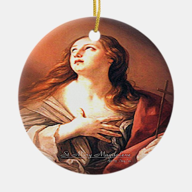 Saint Mary Magdalen Ceramic Ornament (Front)