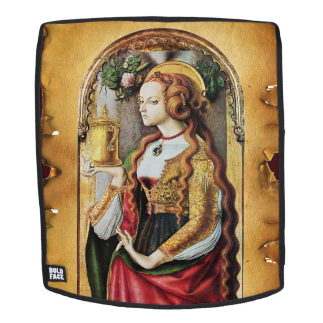 SAINT MARY MAGDALENE Brown Parchment Backpack (Removable Face)