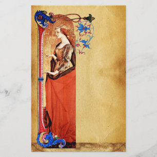 SAINT MARY MAGDALENE FLORENTINE FLORAL PARCHMENT STATIONERY