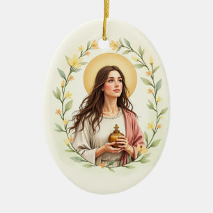 Saint Mary Magdalene God's Peace and Blessings Ceramic Ornament