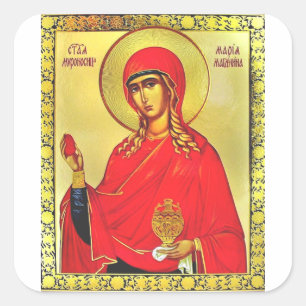 Saint Mary Magdalene orthodox icon Square Sticker