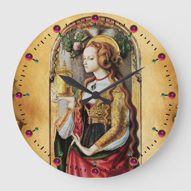 SAINT MARY MAGDALENE  PARCHMENT LARGE CLOCK (Front)