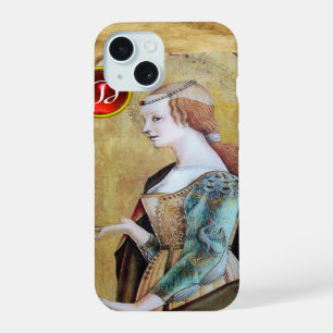 SAINT MARY MAGDALENE Parchment Ruby Gem Monogram iPhone 15 Case