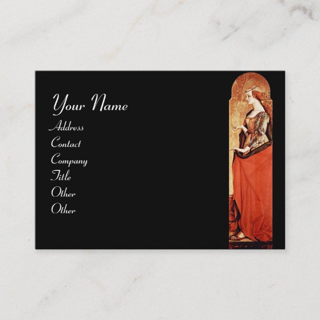 SAINT MARY MAGDALENE Red,Black,Gold Metallic Business Card (Front)