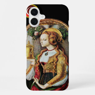 SAINT MARY MAGDALENE Ruby Gem Monogram ,Black iPhone 16 Plus Case