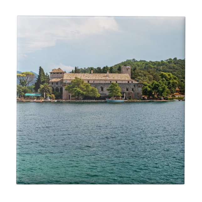 Saint Mary monastery on Mljet island - Croatia Ceramic Tile (Front)