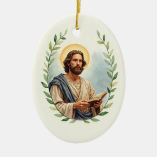 Saint Matthew God's Peace and Blessings Scripture Ceramic Ornament