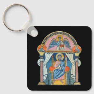 Saint Matthew Mediaeval Manuscript Art Key Ring