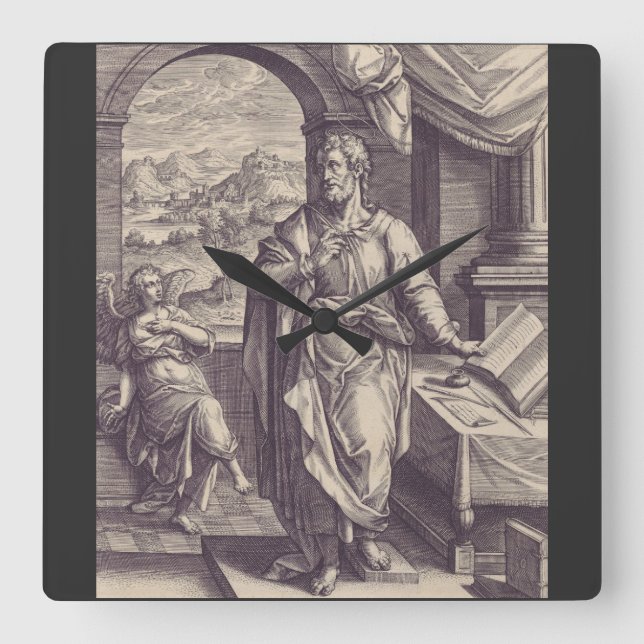 Saint Matthew the Apostle Square Wall Clock (Front)