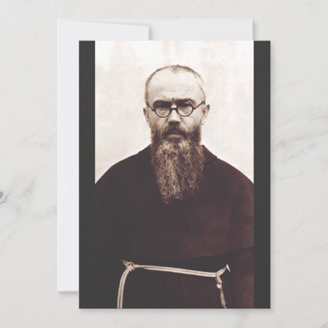 Saint Maximilian Kolbe Polish Catholic priest Invitation (Front)