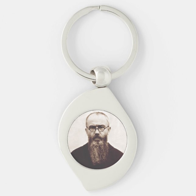 Saint Maximilian Kolbe Polish Catholic priest Key Ring (Front)