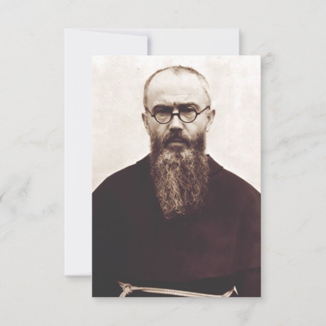 Saint Maximilian Kolbe Premium Holy Card (Front)