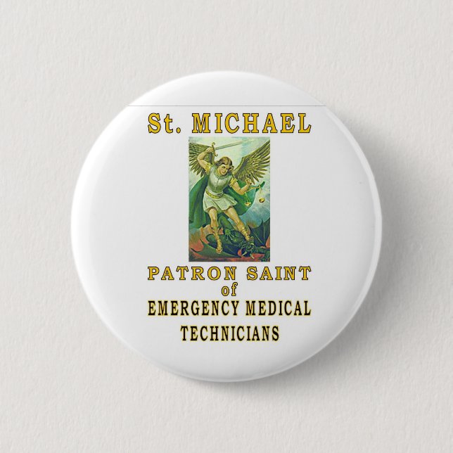 SAINT MICHAEL 6 CM ROUND BADGE (Front)